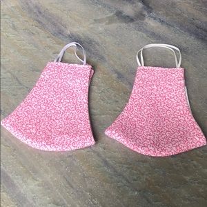 Pink and White Face Mask with Pocket for Filter